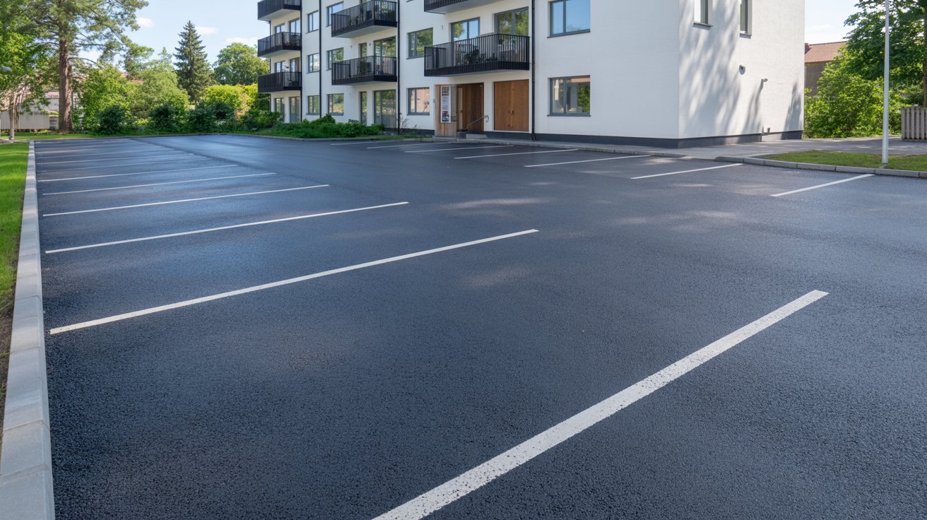 Linjemalning parkering asfaltering